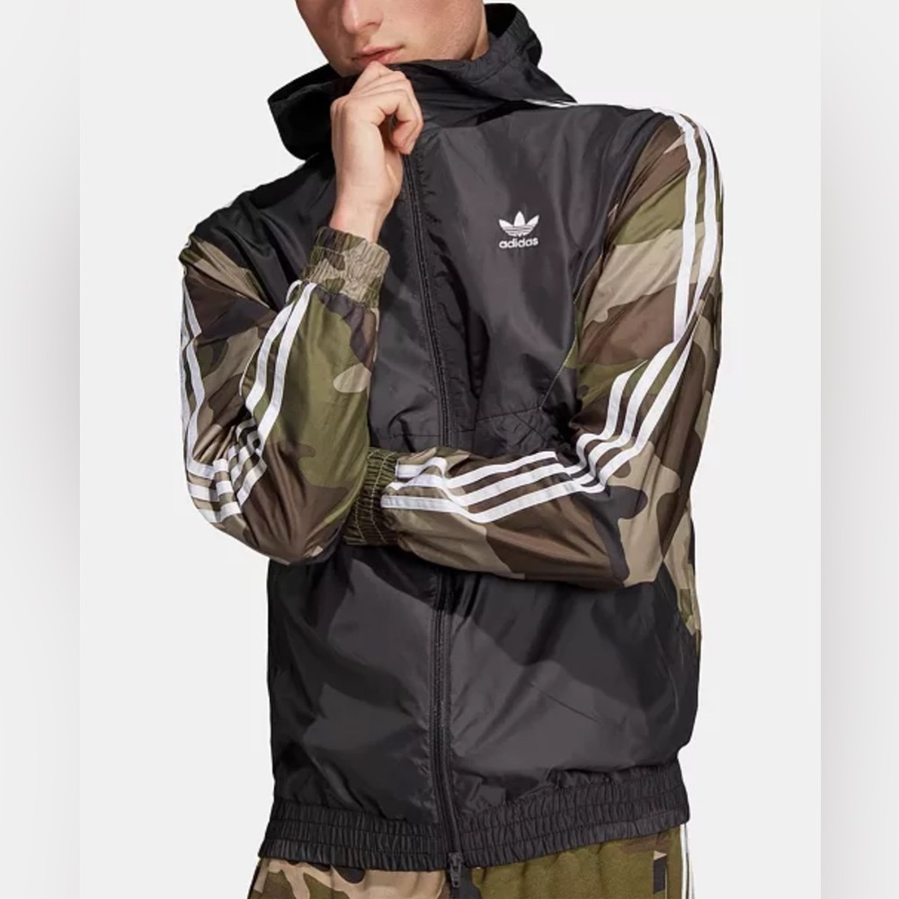 adidas Men's Originals ClimaStorm® Colorblocked Camo Windbreaker size M